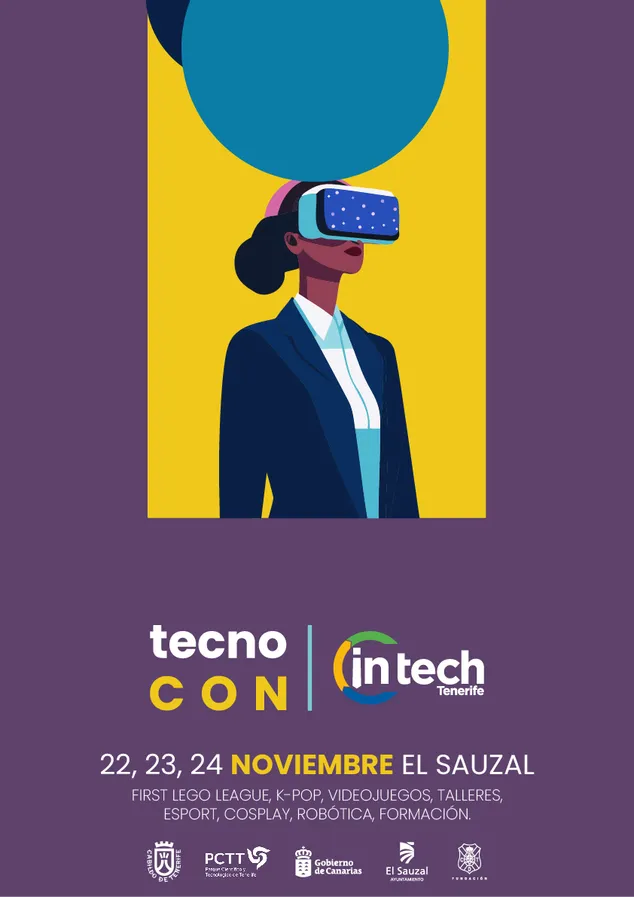 Cartel de TECNOCON · InTech Tenerife, 22, 23 y 24 de noviembre en El Sauzal
