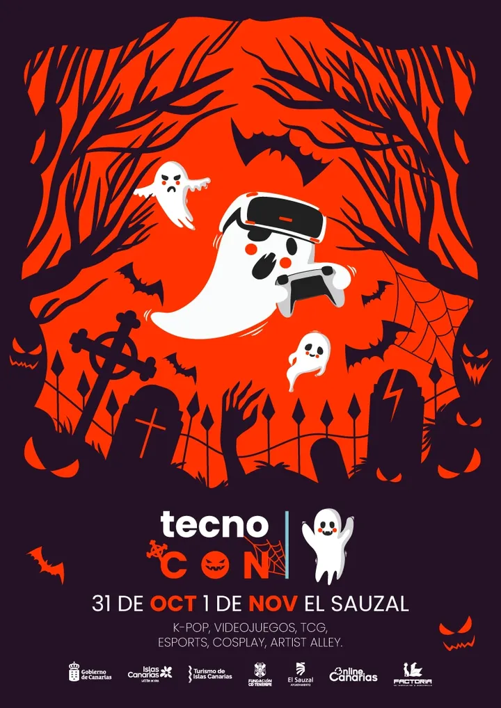 Cartel de TECNOCON El Sauzal 2026: K-Pop, Videojuegos, TCG, eSports, Cosplay, Artist Alley.